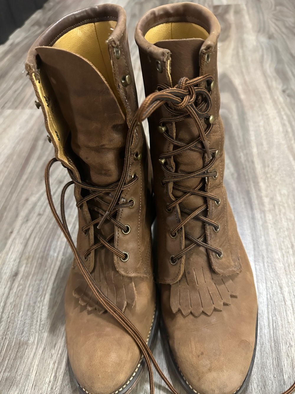 Laredo Brown Lace-Up Leather Work Boots - Picture 7 of 15